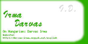 irma darvas business card